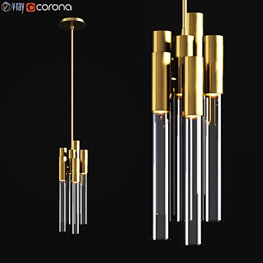 Luxxu Burj Pendant: Modern Brass Gold Chandelier 3D model image 1 