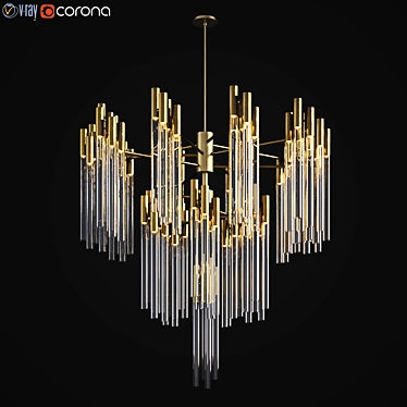 Luxxu Burj Chandelier: Modern Brass Gold 3D model image 1 