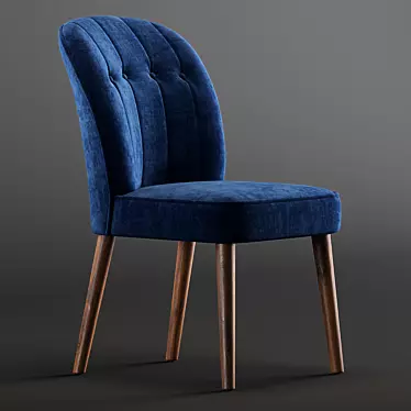Luxe Blue Velvet Dining Chairs 3D model image 1 