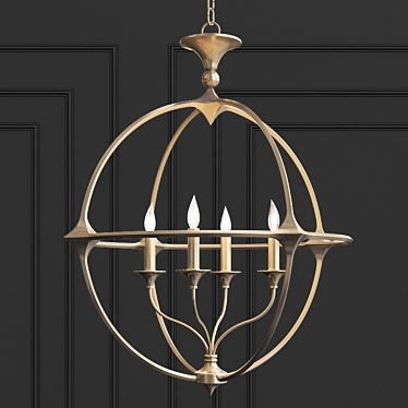 Elegant Bellario Orb Chandelier 3D model image 1 