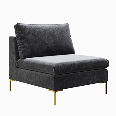 Luxurious Slub Velvet Edlyn Chair 3D model image 1 