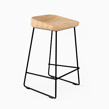 Elegant Wave Counter Stool 3D model image 1 