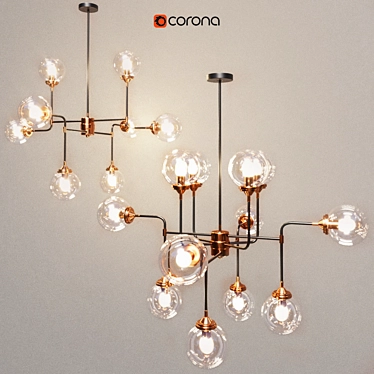 Lily Loft Chandelier: Modern Elegance 3D model image 1 