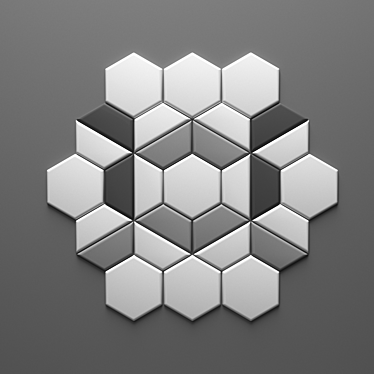 HexaBlend: Sleek & Creative Décor-Panels 3D model image 1 