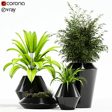 Westelm Modern Planters: Stylish Greenery for Your Home 3D model image 1 