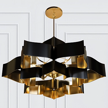 Elegant Midnight Blossom Chandelier 3D model image 1 