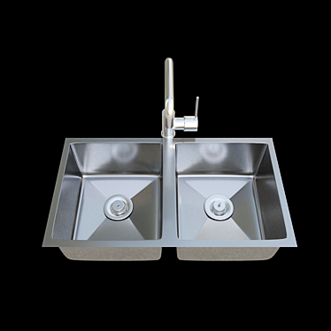 AFA Double Bowl Milli Inox Sink Mixer 3D model image 1 