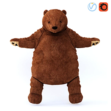 Cozy Brown Bear Soft Toy 3D model image 1 