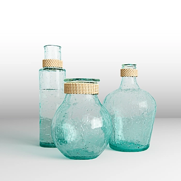 Elegant Palmer Vases & Decanter 3D model image 1 