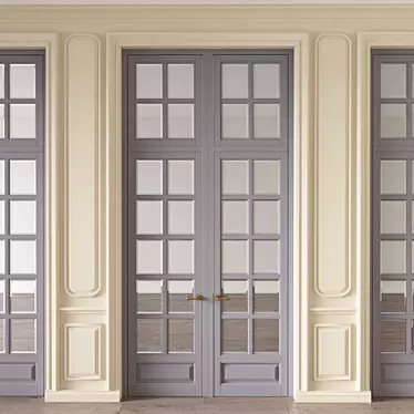 Elegant Wall Moulding Doors - Vray & Corona 3D model image 1 