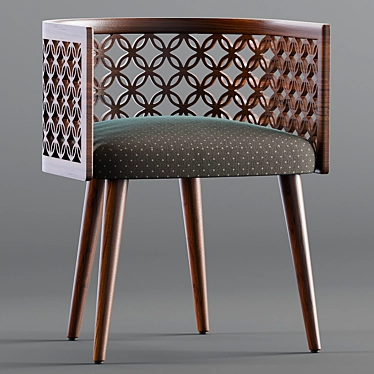 Elegant Arabesque Dining Chair 3D model image 1 