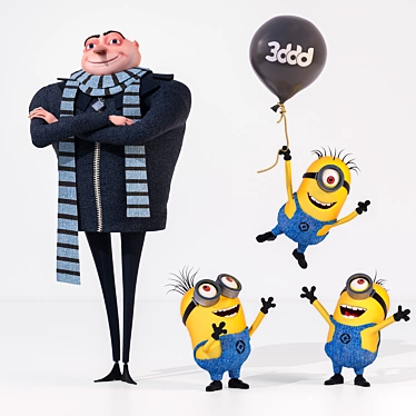 Mischievous Adventures with Gru and Minions 3D model image 1 