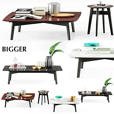 Sleek Bigger Coffee Tables by Poliform 3D model image 1 