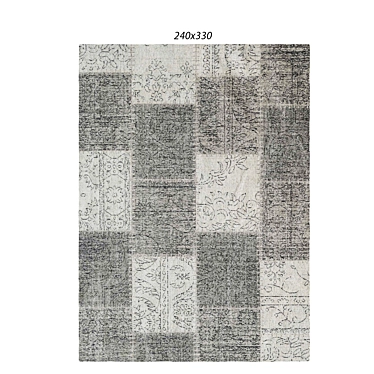 Vintage Patchwork Distressed Rug 3D model image 1 