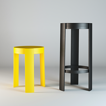 Hem Pal Stool: Sleek and Stylish 3D model image 1 