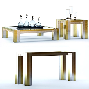 Elegant Titan Console Table - Luxury Furnishing Solution 3D model image 1 