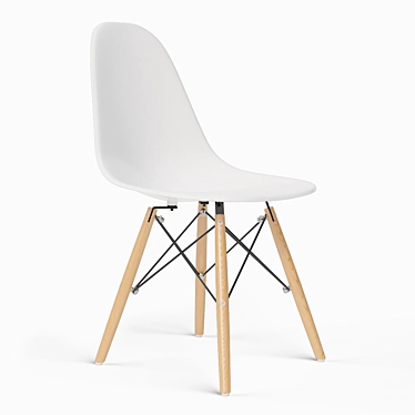 Modern Eames Plastic Side Chair: Stylish & Sturdy 3D model image 1 