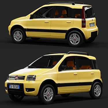 Fiery Fiat Panda 4x4 3D model image 1 