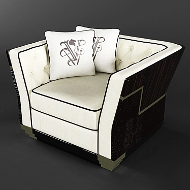Luxury Berry Capitonne Armchair: Visionnaire Elegance 3D model image 1 