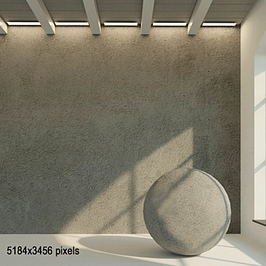 Rustic Grey Concrete Wall 3D model image 1 