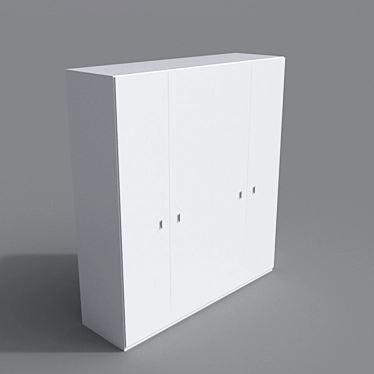 Sleek Modern MDF Wardrobe 3D model image 1 