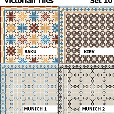 Elegant Victorian Tile Set 3D model image 1 