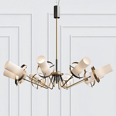 Stilnovo Modernist Brass Chandelier 3D model image 1 