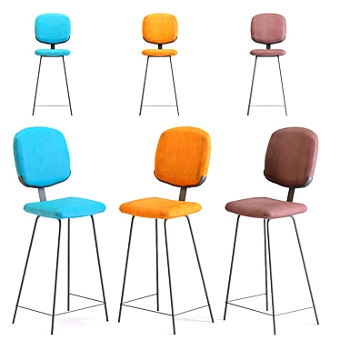 Kare Styling Stool 3D model image 1 