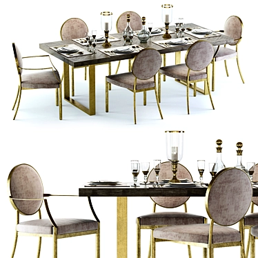 Elegant Eichholtz Melchior Dining Set 3D model image 1 