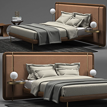 Elegant 3D Bed Model 3D model image 1 