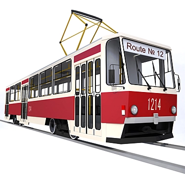 Tatra T6B5 Tram Car Model Kit 3D model image 1 