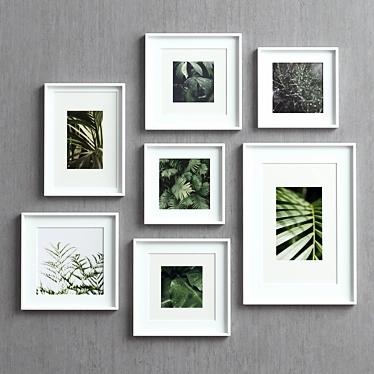 7-Piece Picture Frame Set with 4 Colors 3D model image 1 