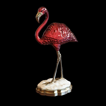 Elegant Pink Flamingo Sculpture 3D model image 1 