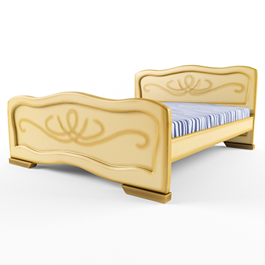 Yellow Double Bed | 2000 X 1600 X 1200 3D model image 1 