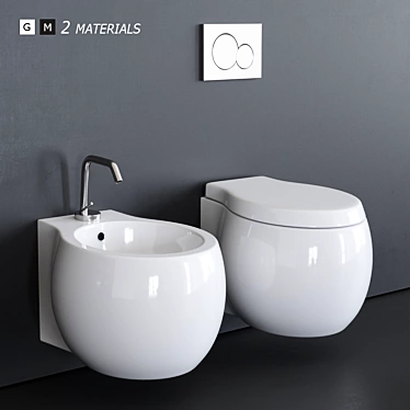 Planet Wall-hung Toilet & Bidet 3D model image 1 