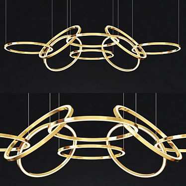 Elegant 8 Ring Chandelier 3D model image 1 