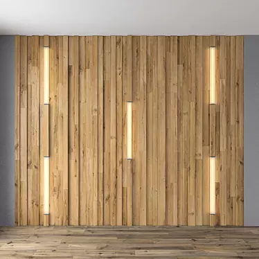 Wooden Wall Panel - 2500x3000 mm 3D model image 1 