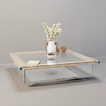 Luxury Pearl and Metal Coffee Table 3D model image 1 