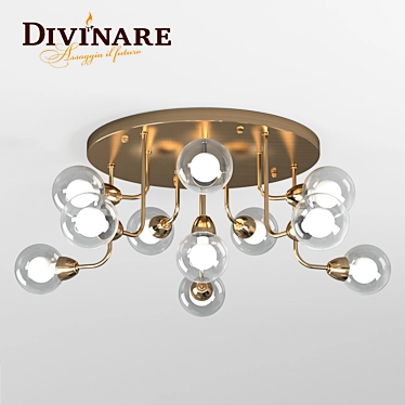 Divinare Dallas 3360Q15: Antique Brass Pendant Light 3D model image 1 