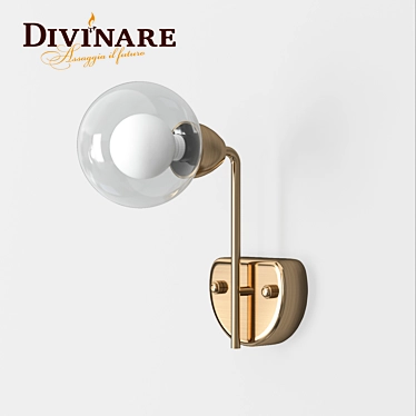 Divinare Dallas Antique Brass Wall Sconce 3D model image 1 