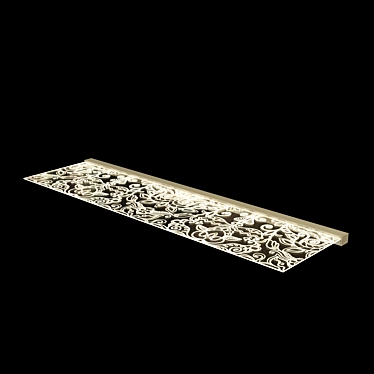 Glowing Patterns: Transparent Glass Shelf 3D model image 1 