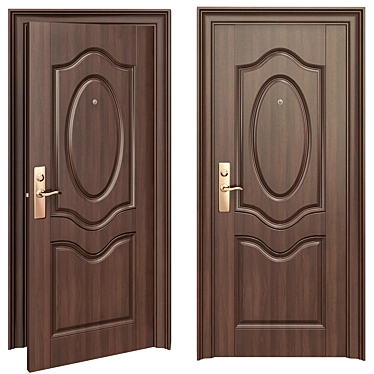 Stylish Security: Entrance Door 141-5Y 3D model image 1 