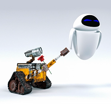 Robotic Love: Wall-e & Eve 3D model image 1 