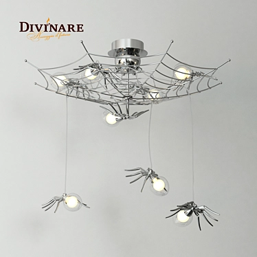 Divinare Ragno Chandelier - 8-Light Chrome Pendant 3D model image 1 