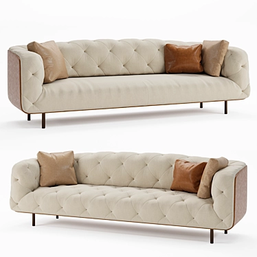 Luxurious Overseas Collection Velvet Sofa 3D model image 1 