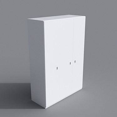 Modern 3-Door MDF Wardrobe 3D model image 1 