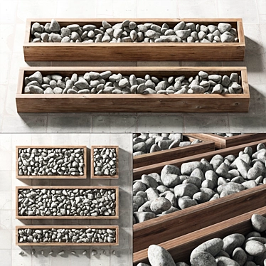 Premium White Pebbles: Boxed Elegance 3D model image 1 