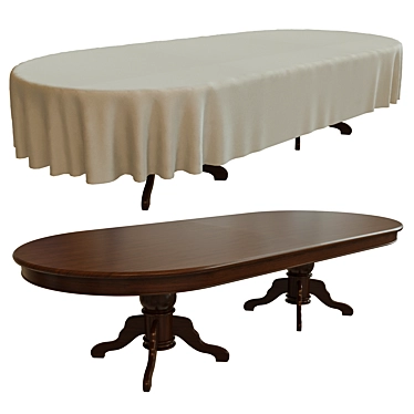 Elegant Dining Table Set 3D model image 1 