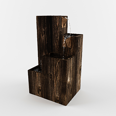 Vintage Wooden Fountain 3D model image 1 
