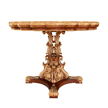 Luxury Baroque Walnut Table 3D model image 1 